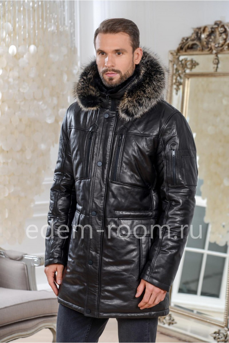 Практичная кожаная куртка для зимы