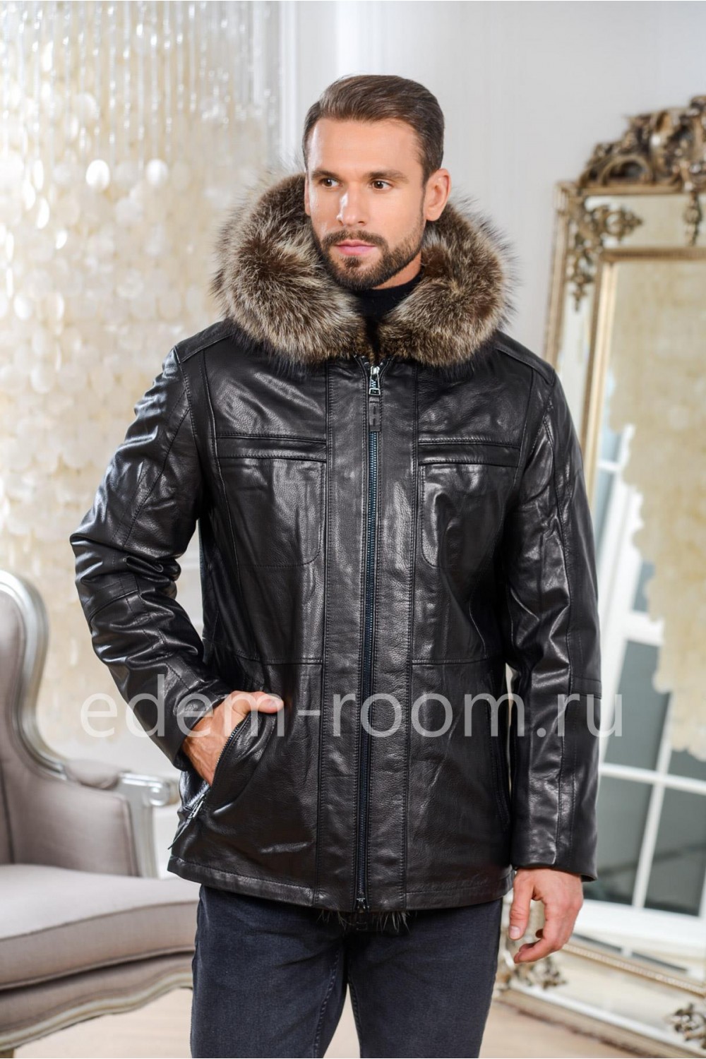 Куртка из натуральной кожи для зимней погоды