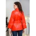 Красная куртка для женщин из натуральной кожи