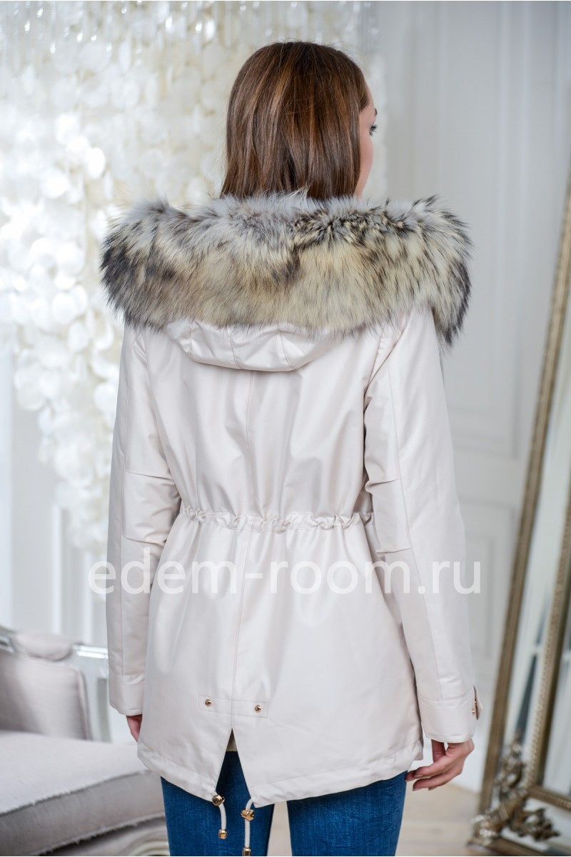 Зимняя парка - куртка с мехом енота