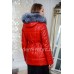 Красная кожаная куртка для зимы с капюшоном
