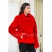 Красная шуба - куртка из кролика рекс