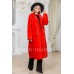Красное пальто из натуральной шерсти 