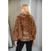 Леопардовая шубка - куртка  из экомеха 