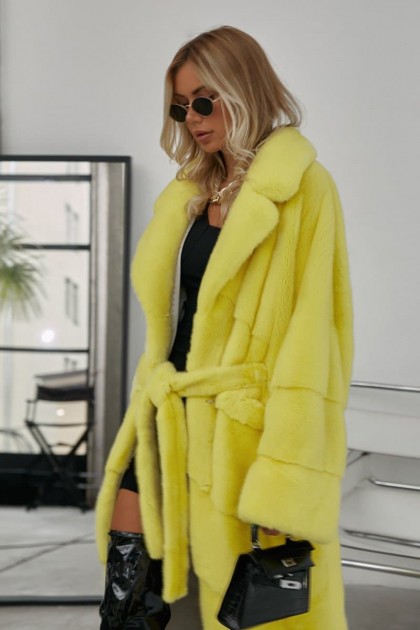 Лимонная шуба из скандинавской норки