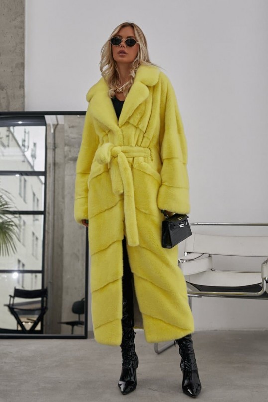 Лимонная шуба из скандинавской норки