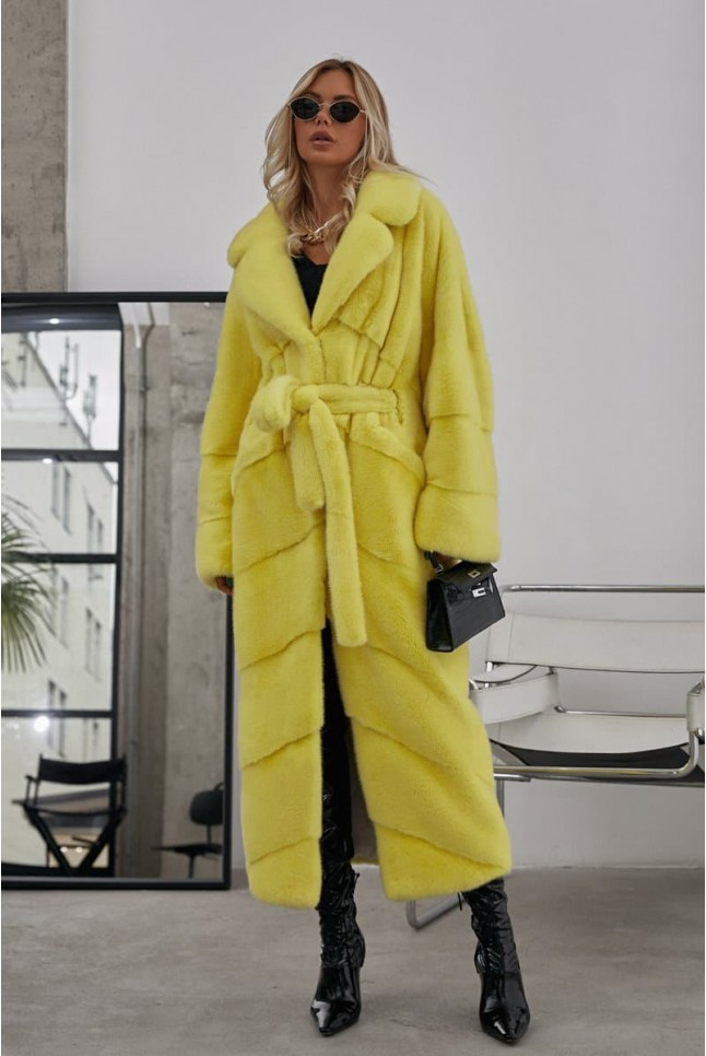 Лимонная шуба из скандинавской норки Лимонная шуба из скандинавской норки