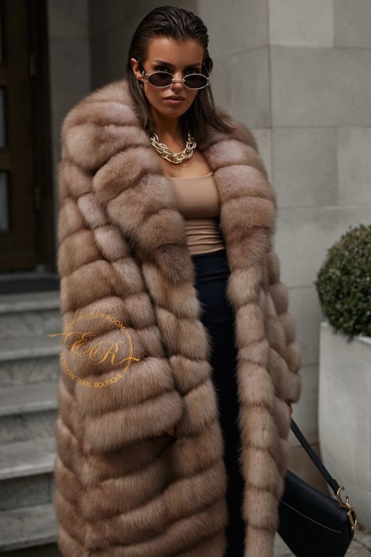 Шуба из куницы в цвете тор-тор