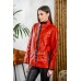 Красная куртка из натуральной кожи