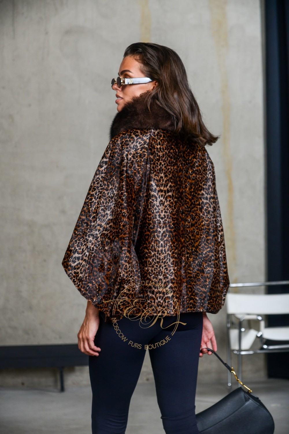 Леопардовая куртка из меха пони