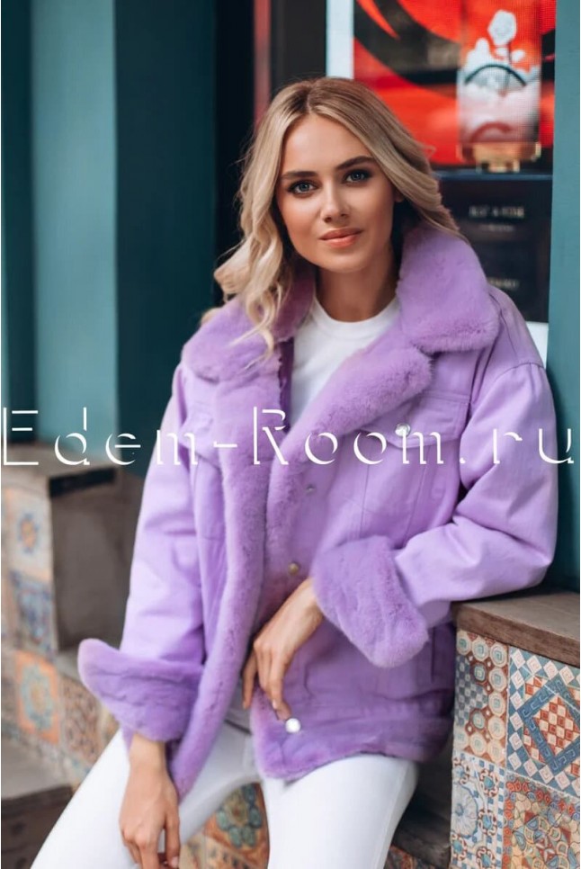 Джинсовая куртка с мехом