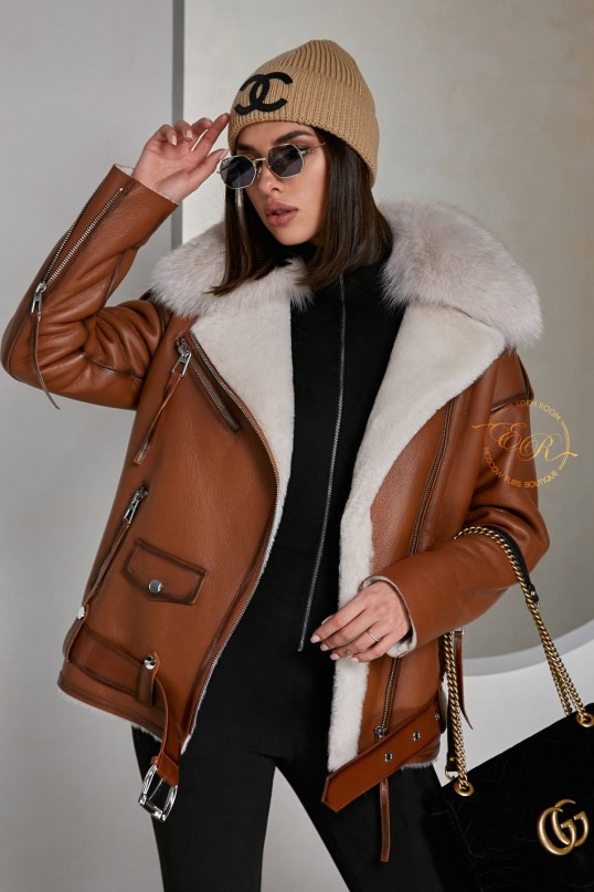 Хит Продаж! Авиатор с мехом песца