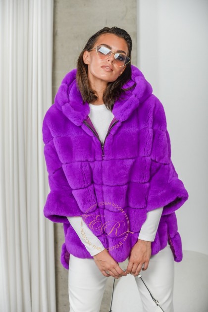Фиолетовая кофта на молнии из рекса