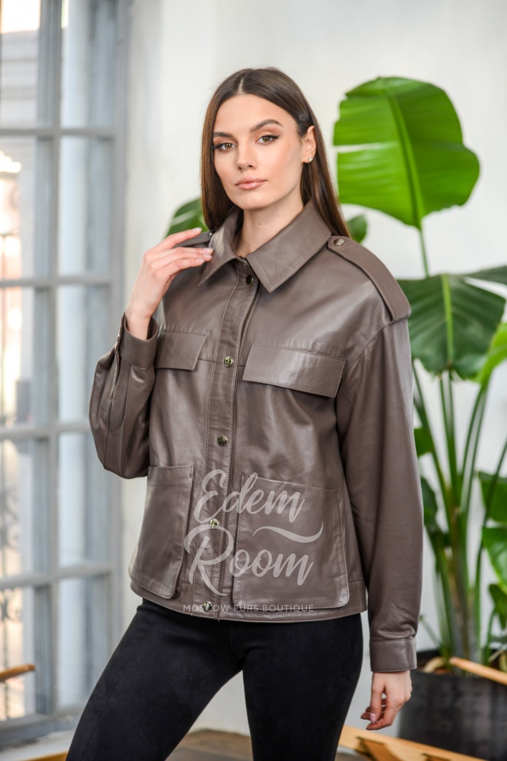Модная куртка - рубашка из натуральной кожи