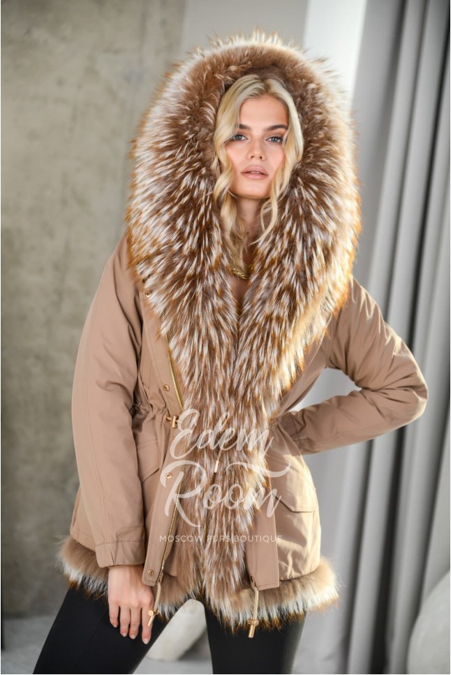 Хит продаж! Парка - куртка  с мехом енота