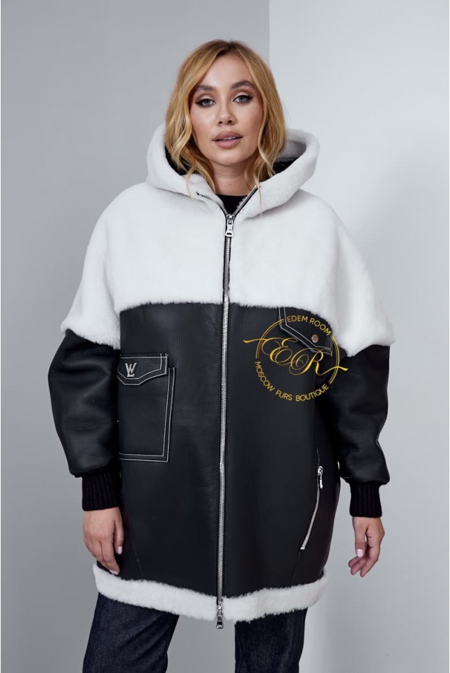 Современная куртка дублёнка на молнии