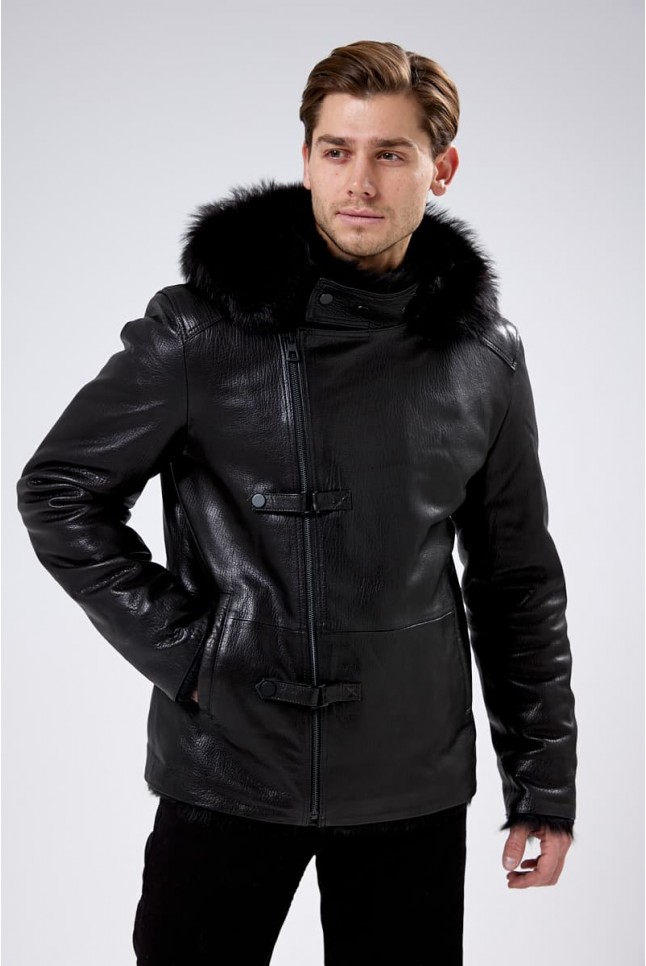 Мужская куртка - дублёнка на мехе тосканы