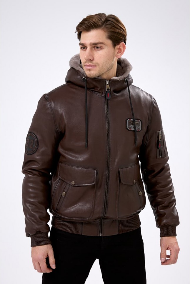 Дублёнка бомбер 