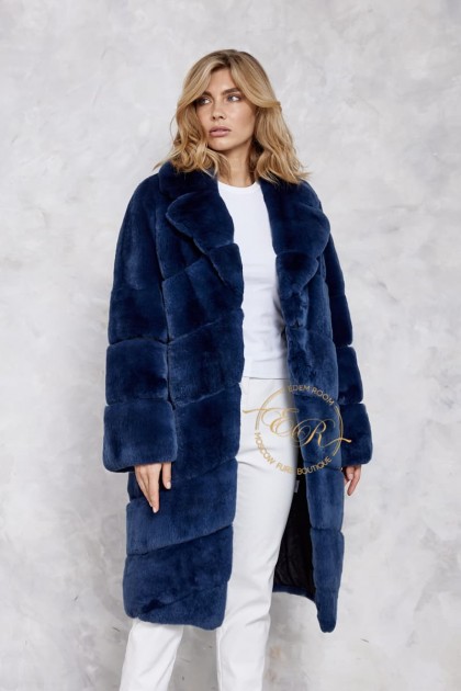Синяя шуба из кролика рекс
