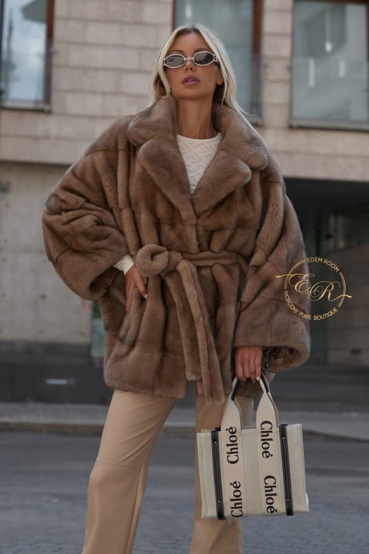 Пончо из скандинавской норки