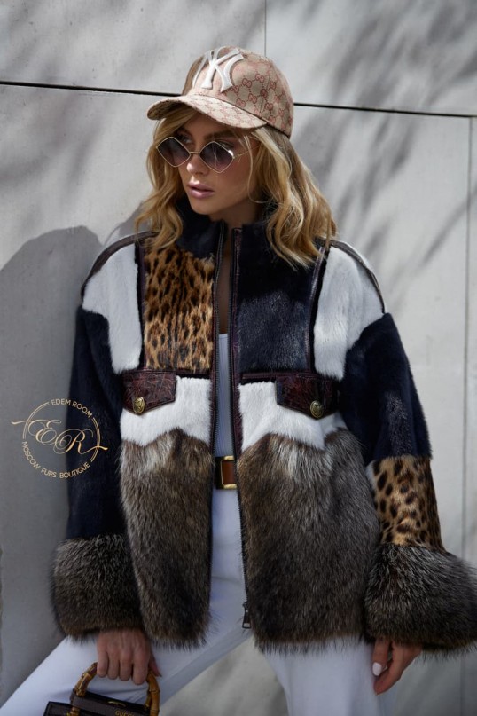 Комбинированная норковая куртка