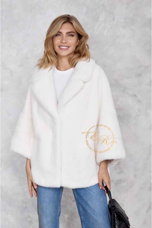 Белая короткая норковая шуба Белая короткая норковая шуба