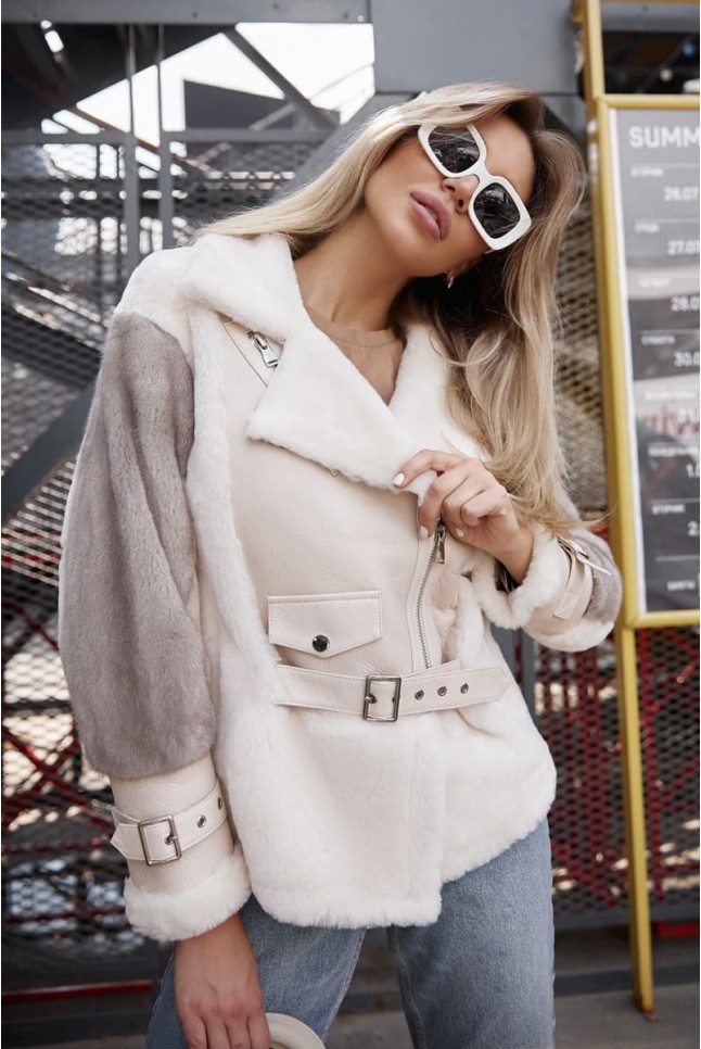 Куртка - дублёнка из мериноса и норки