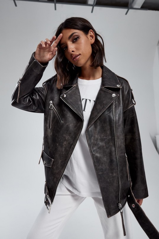 Кожаная куртка в винтажной коже