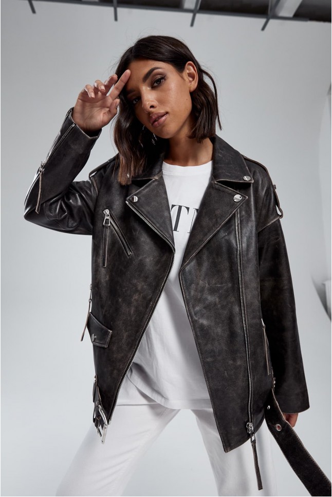 Кожаная куртка в винтажной коже