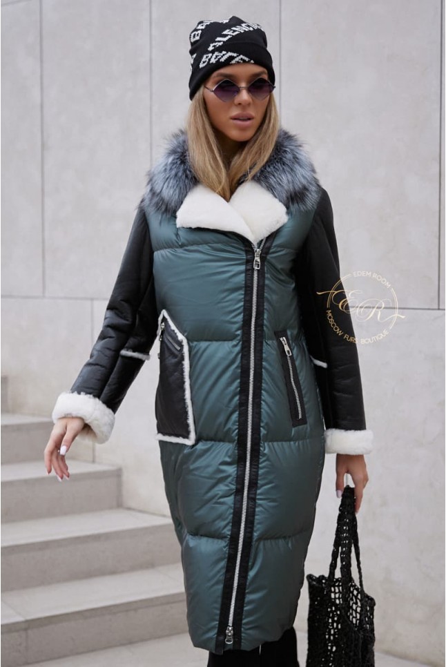 Пуховое пальто  - дублёнка