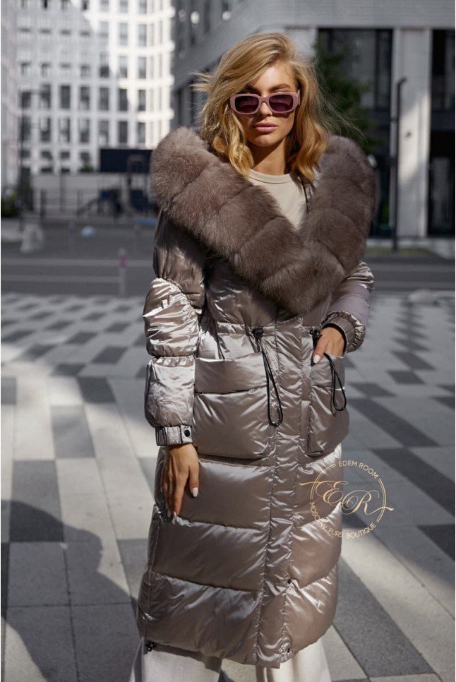 Пуховое пальто на кулиске