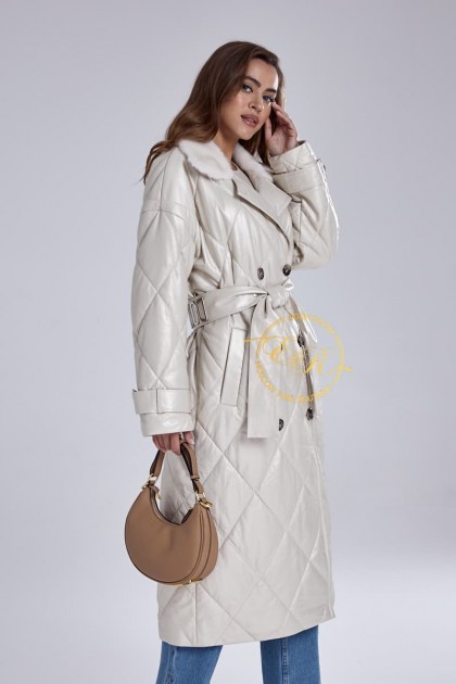 Кожаное пальто для Еврозимы от Donna Bacconi 