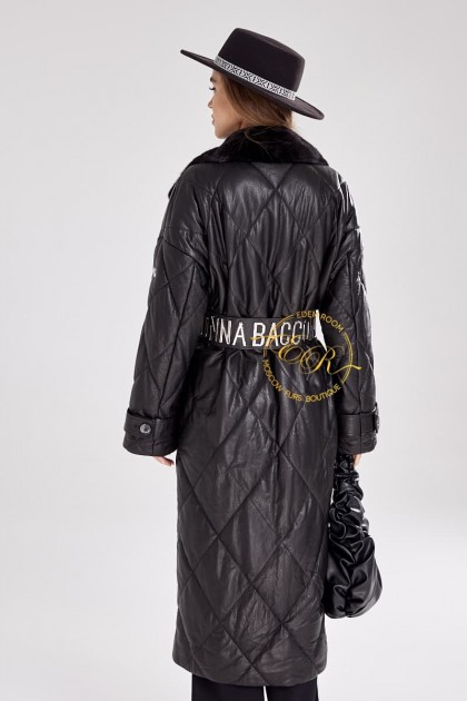 Кожаное пальто от Donna Bacconi 