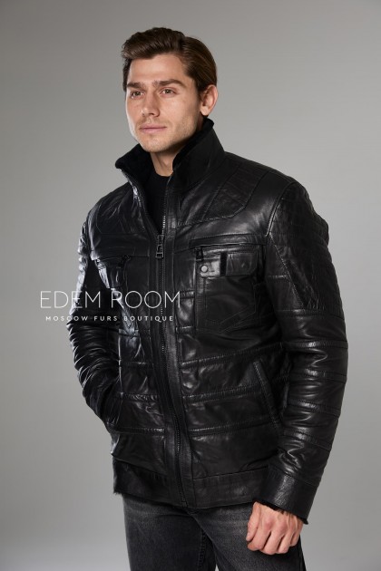 короткая мужская дублёнка