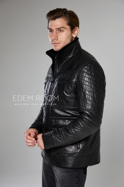 короткая мужская дублёнка