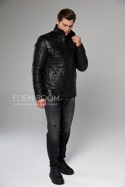 короткая мужская дублёнка