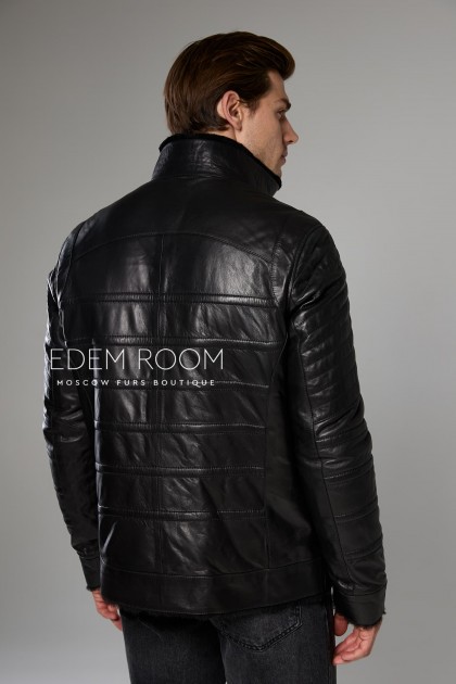 короткая мужская дублёнка