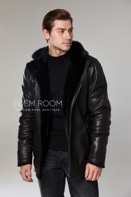 мужская чёрная дублёнка мужская чёрная дублёнка