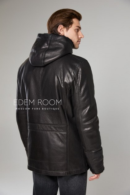 мужская чёрная дублёнка мужская чёрная дублёнка