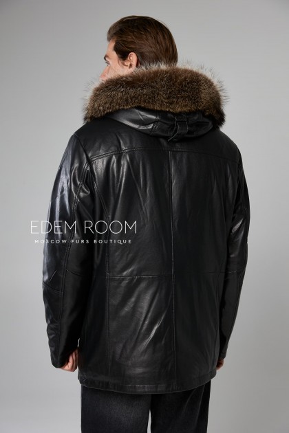 утеплённая кожаная куртка для мужчин