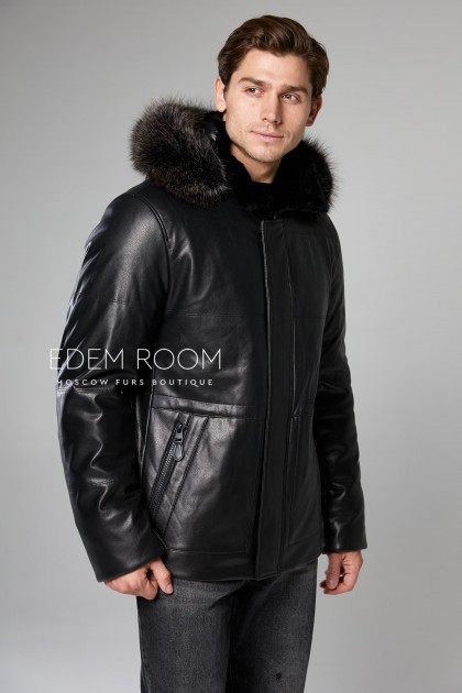 мужская кожаная куртка для зимы