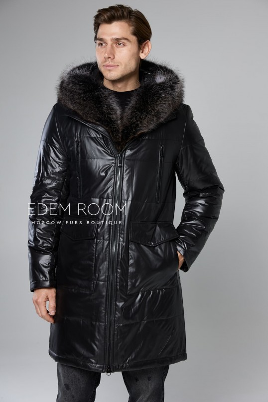 удлинённая зимняя куртка с капюшоном