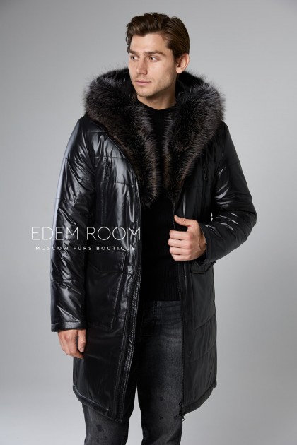 удлинённая зимняя куртка с капюшоном