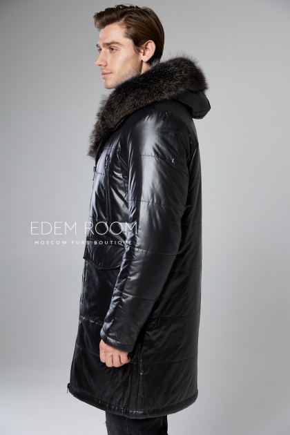 удлинённая зимняя куртка с капюшоном