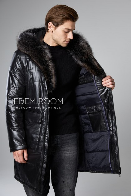 удлинённая зимняя куртка с капюшоном