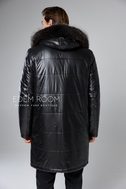 удлинённая зимняя куртка с капюшоном