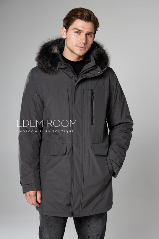  куртка - пуховик серого цвета
