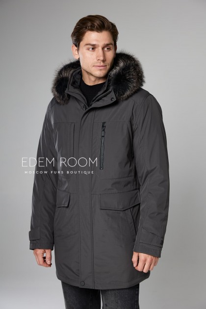  куртка - пуховик серого цвета