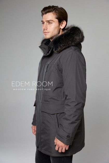  куртка - пуховик серого цвета