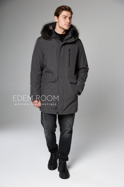  куртка - пуховик серого цвета